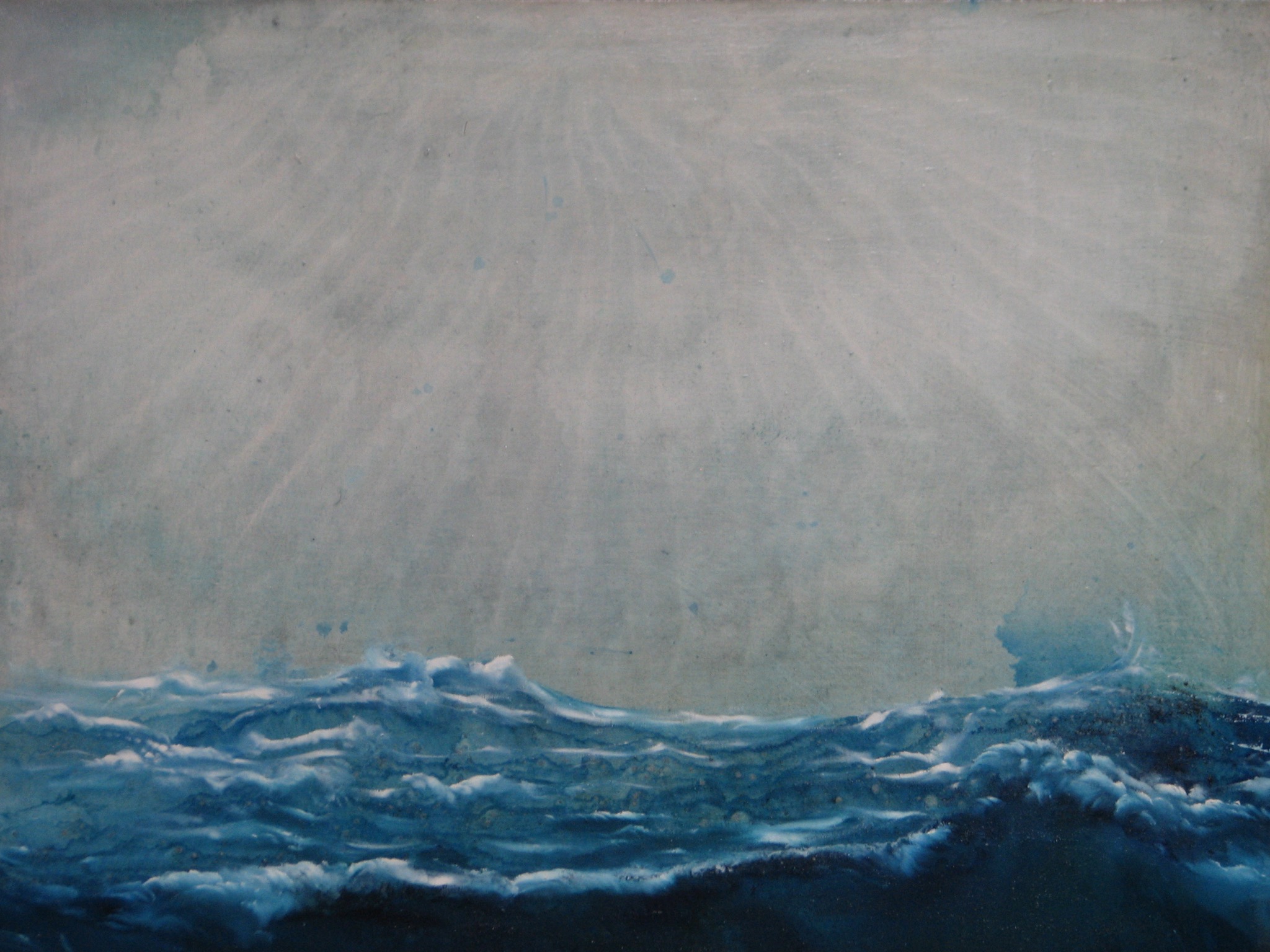 Sea painting with pale light