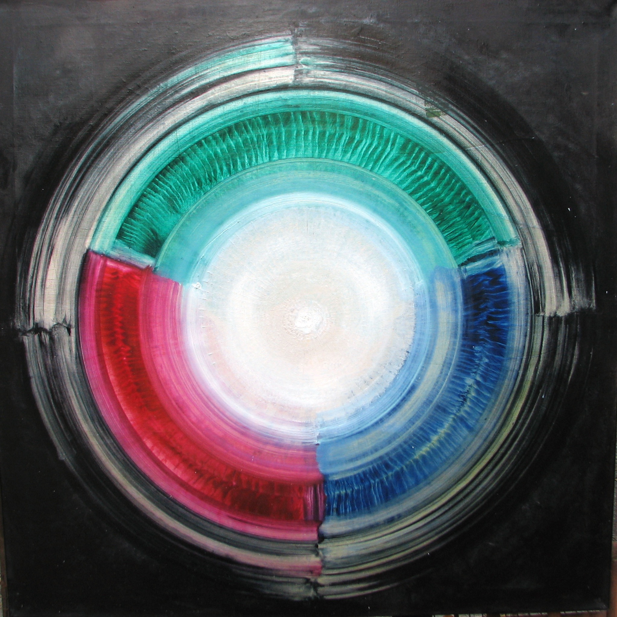 Disc painting with white center